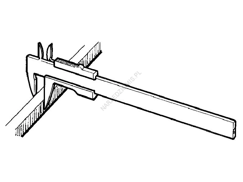 Rysunek techniczny: Suwmiarka traserska z rysikiem: Zakres pomiarowy 150 mm, Długość szczęk 40 mm - LIMIT